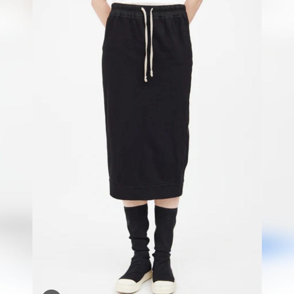 Rick Owens DRKSHDW Jersey Pull On Pillar Black Skirt